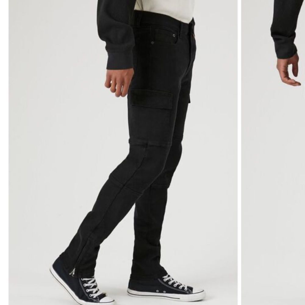 Forever21 Slim-Fit Cargo Jeans